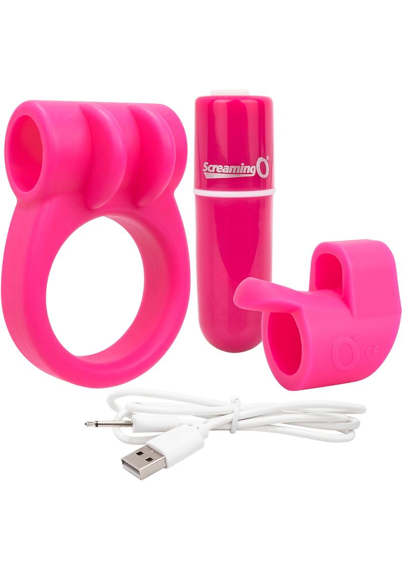 Load image into Gallery viewer, Charged Combo USB Rechargeable Silicone Kit #1 Waterproof - Pink
