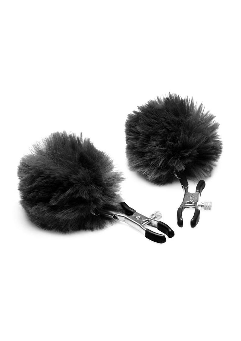 Load image into Gallery viewer, Charmed Pom Pom Nipple Clamps - Black
