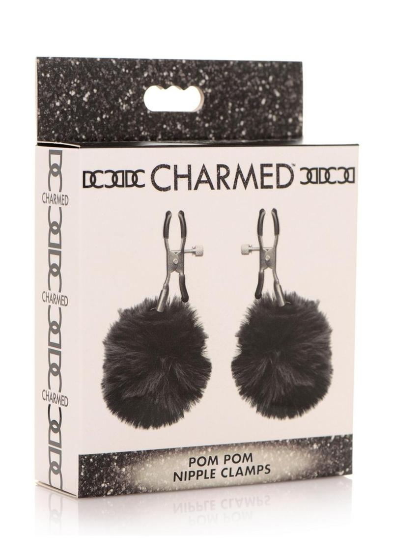 Load image into Gallery viewer, Charmed Pom Pom Nipple Clamps - Black
