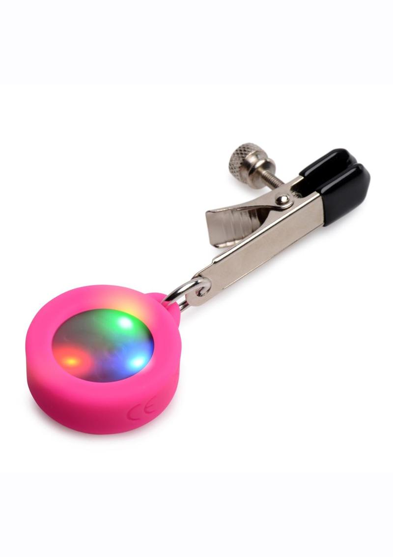 Load image into Gallery viewer, Charmed Silicone Light-Up Nipple Clamps
