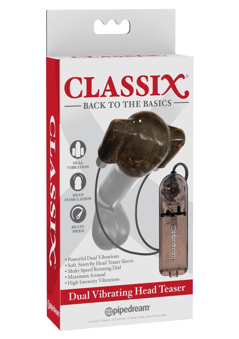 Load image into Gallery viewer, Classix Dual Vibrating Head Teaser with Remote Control - Black/Clear/Smoke
