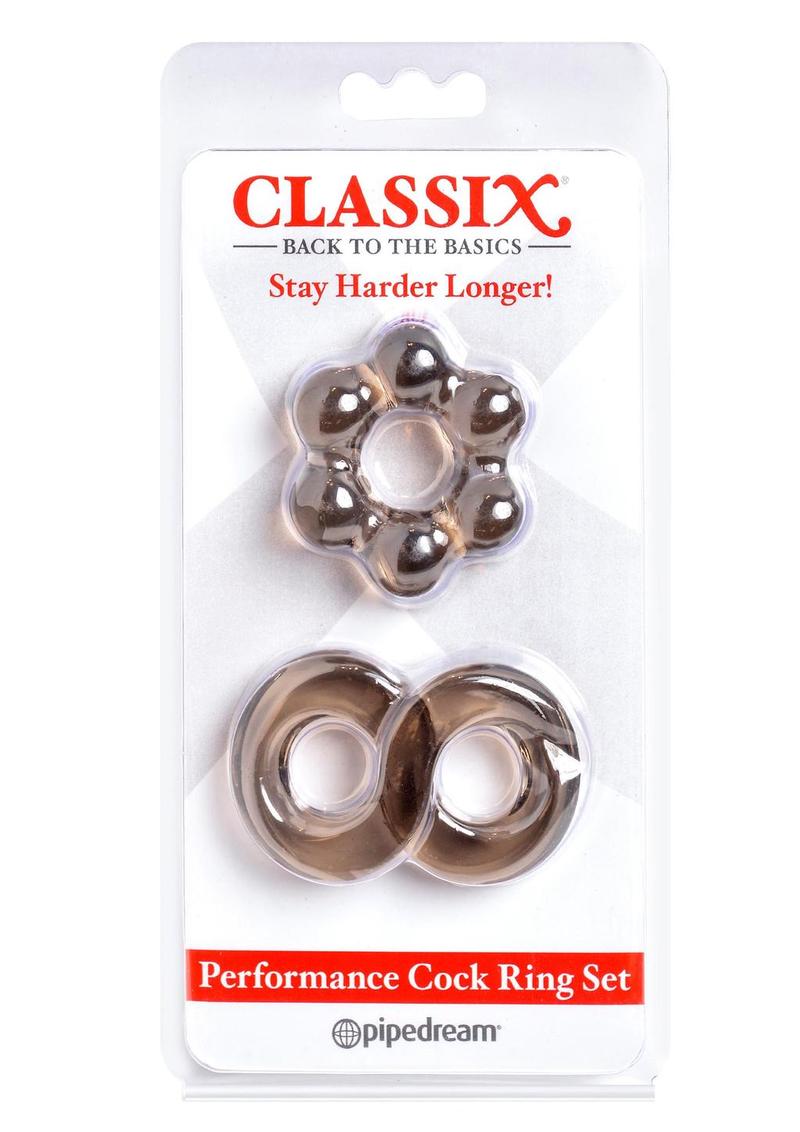 Load image into Gallery viewer, Classix Performance Cock Ring - Smoke - 2 Piece Kit/Set
