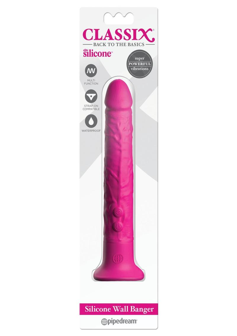 Load image into Gallery viewer, Classix Wall Banger 2.0 Silicone Vibrating Dildo - Pink - 7.7in

