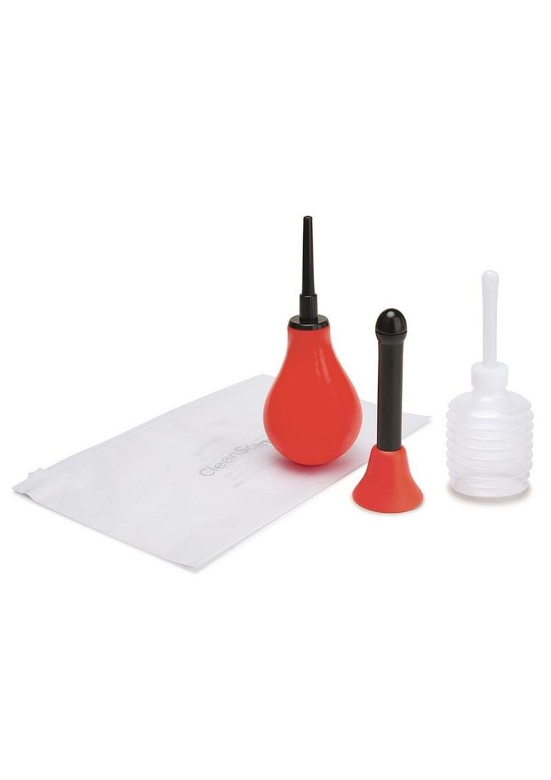 Load image into Gallery viewer, Cleanscene Anal Douche Set with Classic and Flared Base - Black/Red
