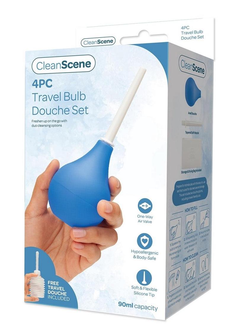 Load image into Gallery viewer, Cleanscene Travel Bulb Douche - Blue/White - 4 Piece/Set
