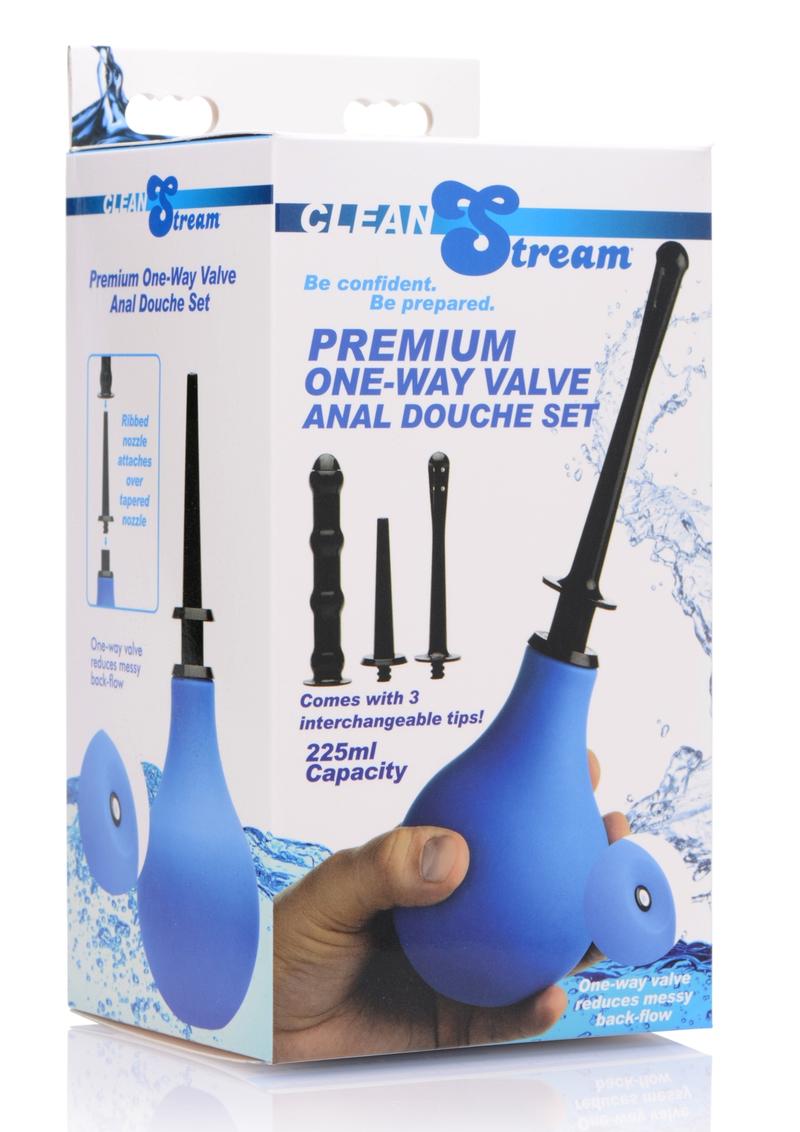 Load image into Gallery viewer, Cleanstream Premium One-Way Valve Anal Douche - Blue - Set
