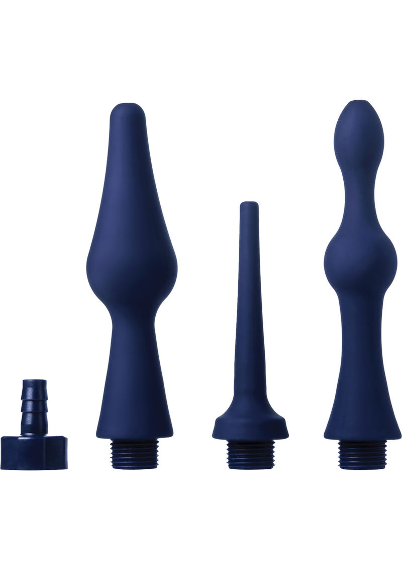 Load image into Gallery viewer, Cleanstream Universal 3 Piece Silicone Enema Attachment - Blue - Set
