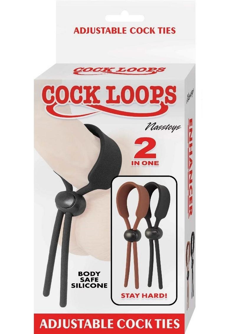 Load image into Gallery viewer, Cock Loops Adjustable Cock Ties - Black/Brown
