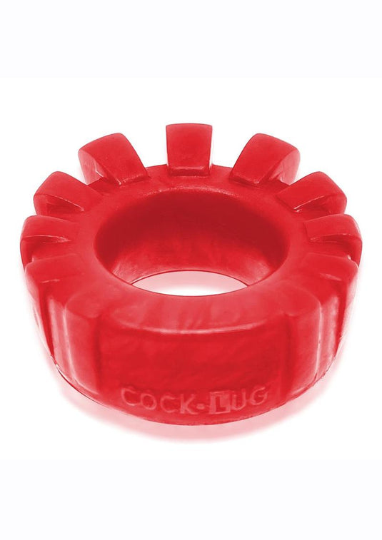 Cock-Lug Silicone Lugged Cock Ring - Red