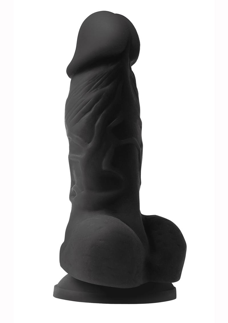 Load image into Gallery viewer, Colours Pleasure Silicone Dildo - Black - 4in
