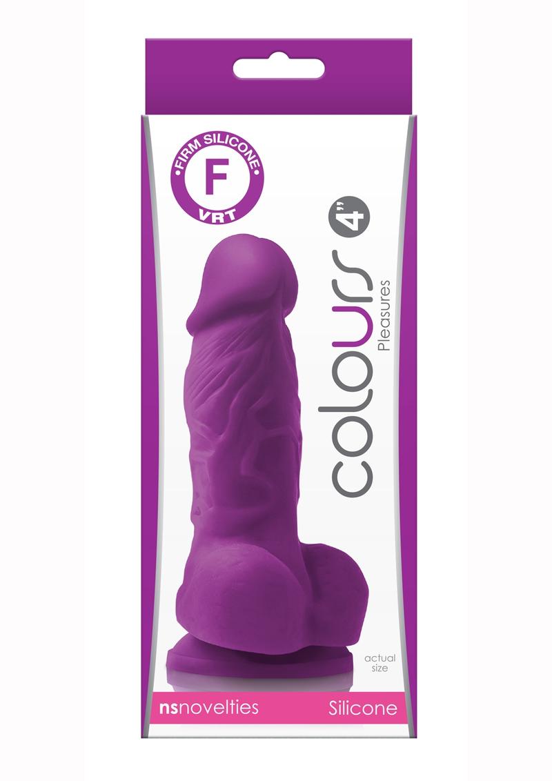 Load image into Gallery viewer, Colours Pleasure Silicone Dildo - Purple - 4in
