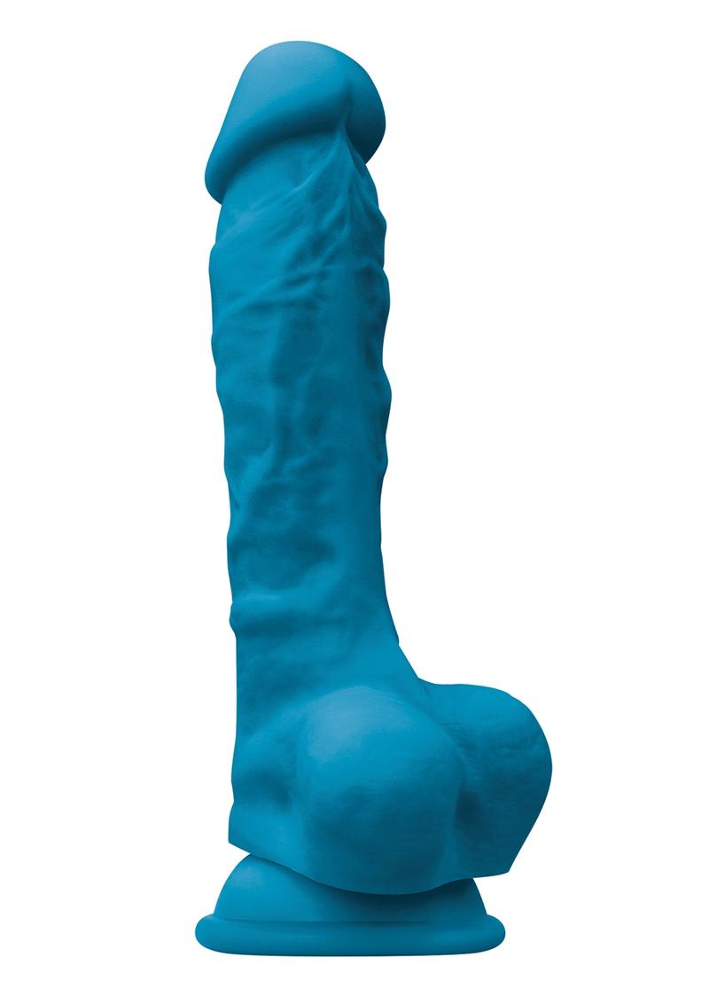 Load image into Gallery viewer, Colours Pleasure Silicone Dildo - Blue - 7in
