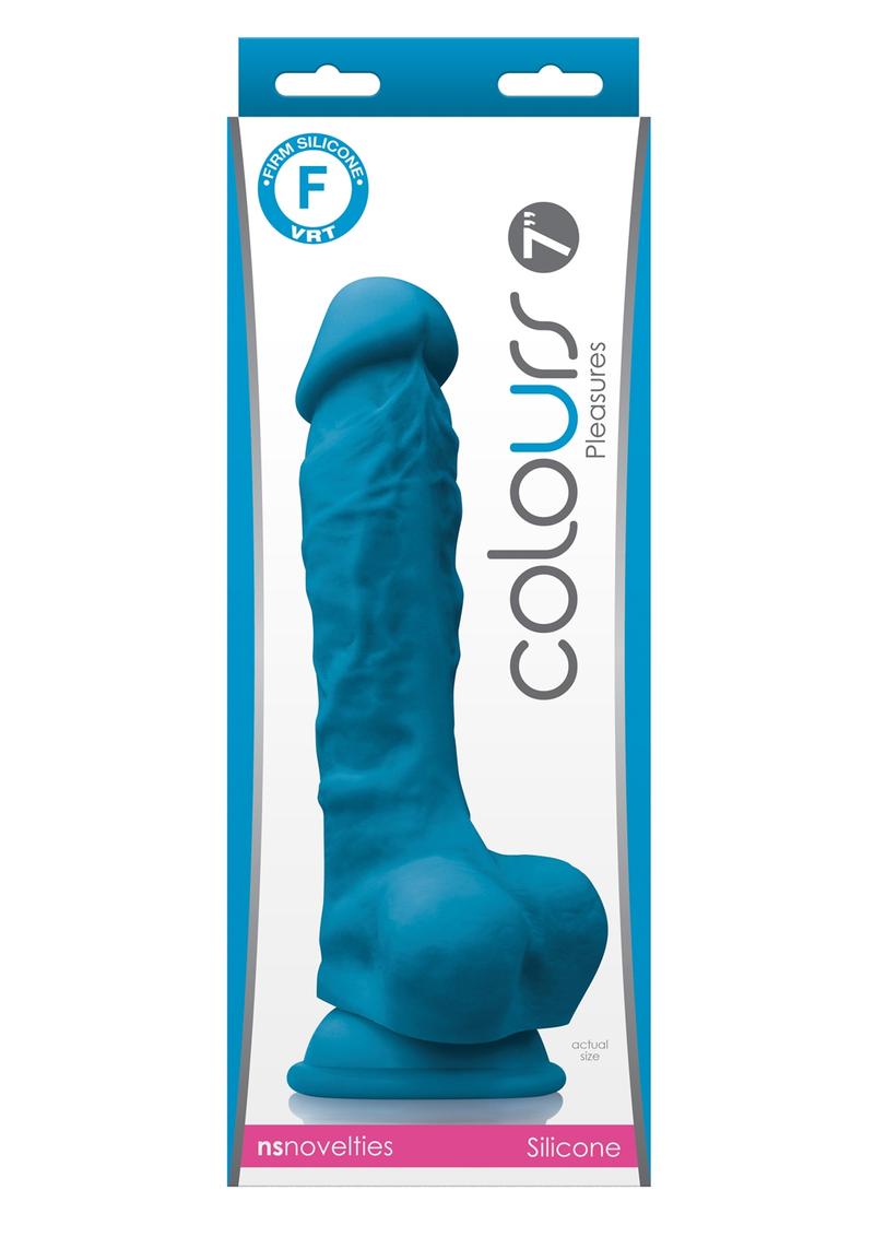 Load image into Gallery viewer, Colours Pleasure Silicone Dildo - Blue - 7in
