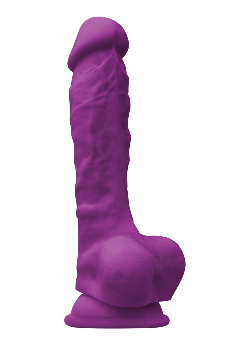 Load image into Gallery viewer, Colours Pleasure Silicone Dildo - Purple - 7in
