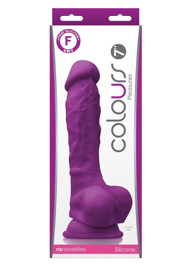 Load image into Gallery viewer, Colours Pleasure Silicone Dildo - Purple - 7in
