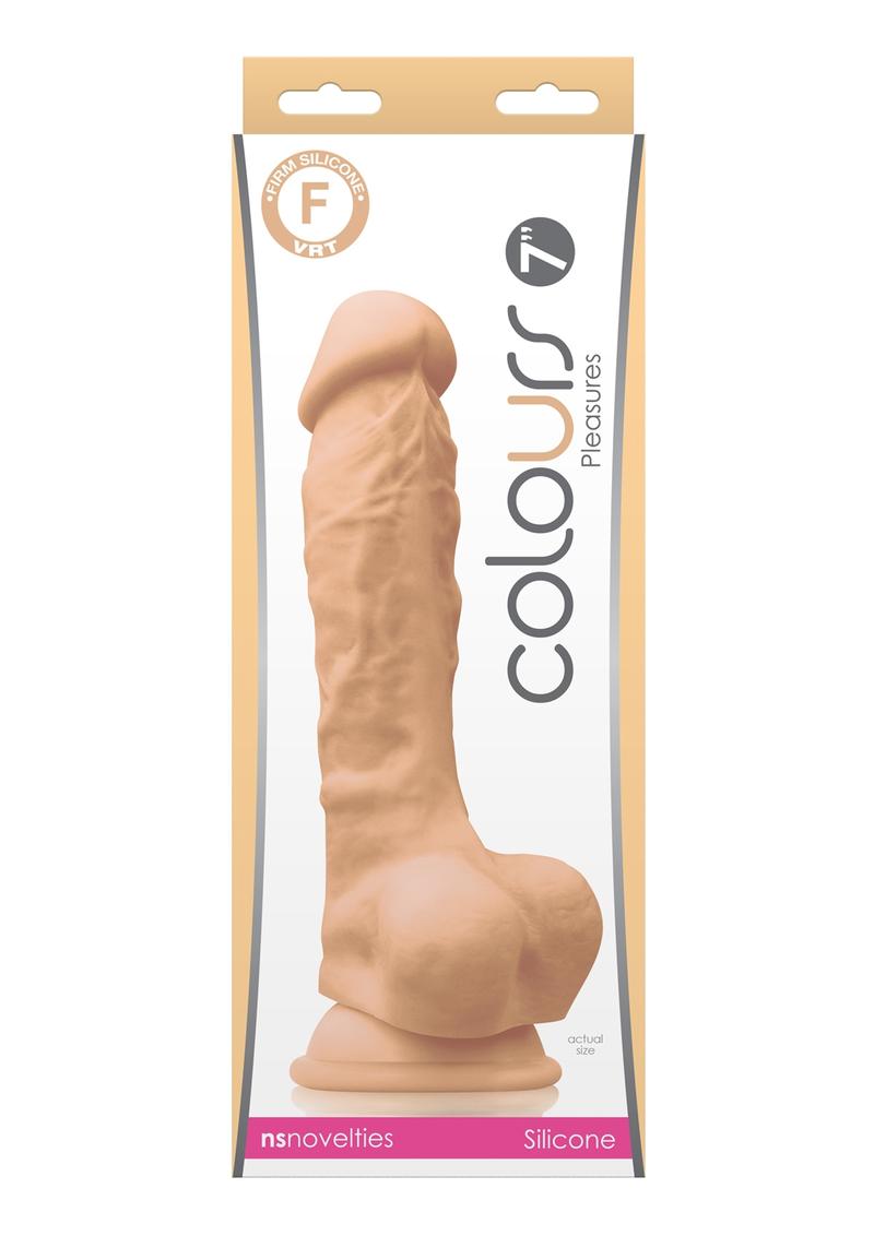 Load image into Gallery viewer, Colours Pleasure Silicone Dildo - Vanilla/White - 7in
