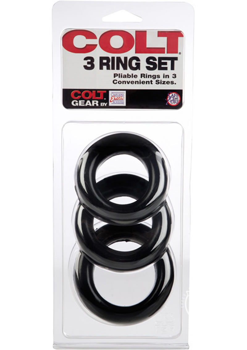 Load image into Gallery viewer, Colt 3 Ring Set Cock Rings - Black
