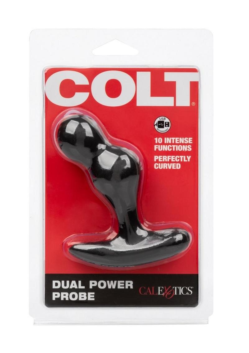 Load image into Gallery viewer, Colt Dual Power Probe Rechargeable Silicone Vibrator - Black
