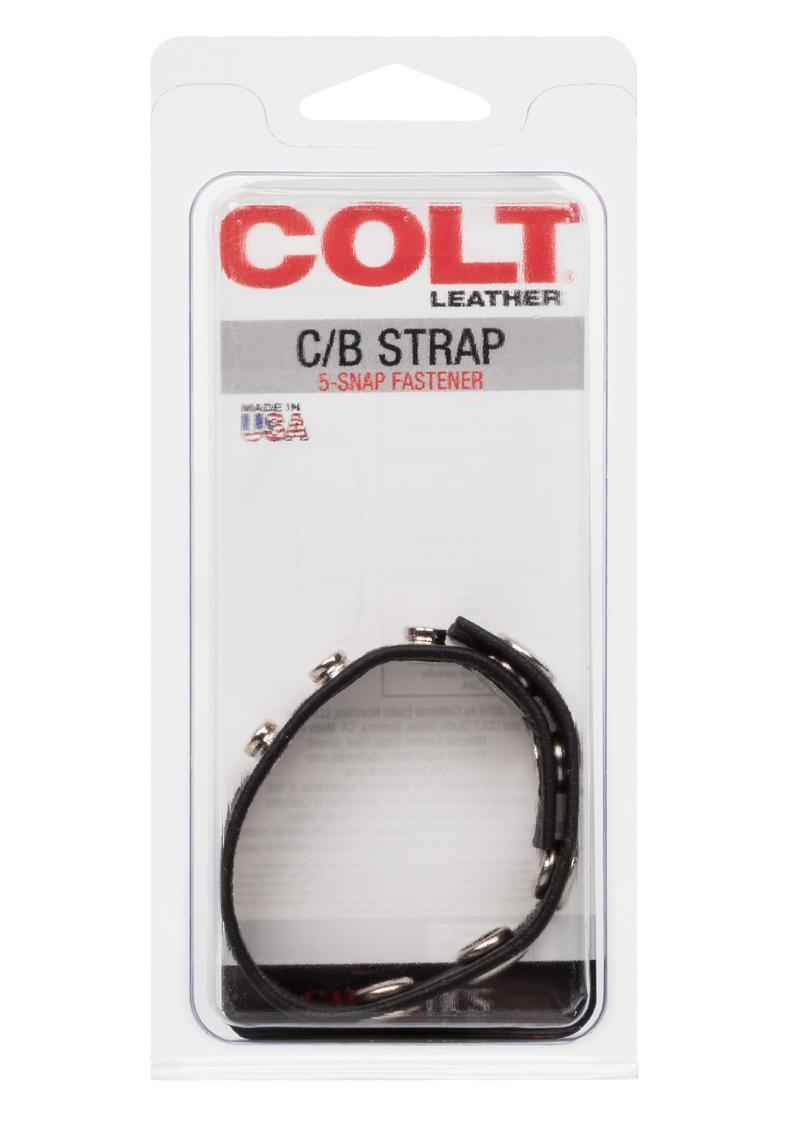 Load image into Gallery viewer, Colt Leather C/B Strap Adjustable 5 Snap Cock Ring - Black
