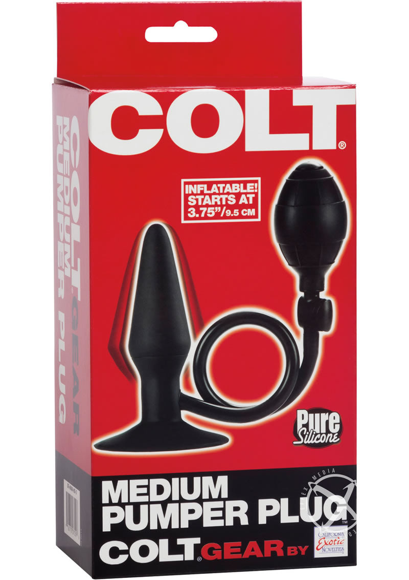 Load image into Gallery viewer, Colt Silicone Medium Pumper Plug Butt Plug - Black
