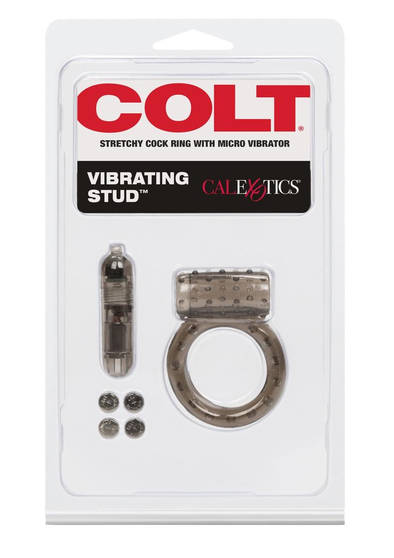 Load image into Gallery viewer, Colt Vibrating Stud Cock Ring - Black/Smoke
