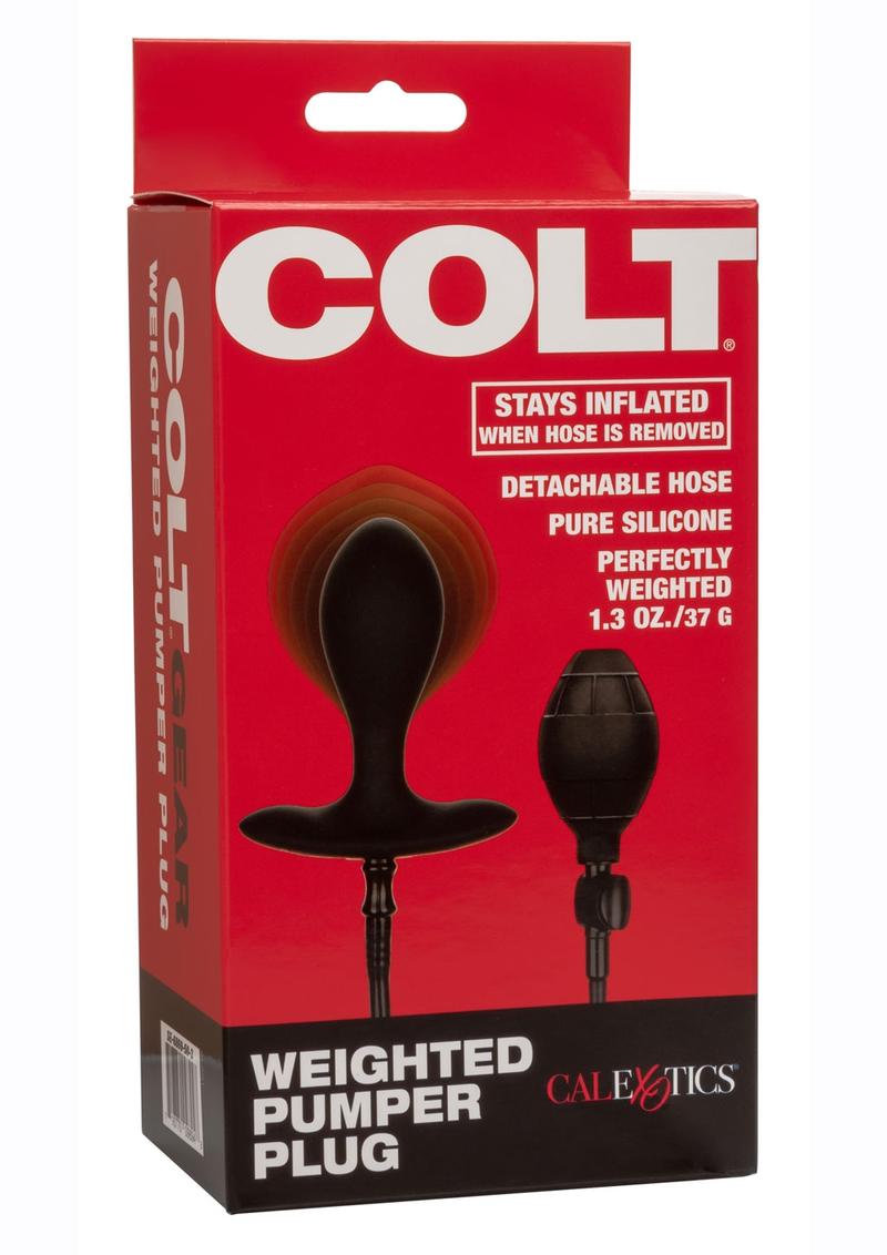 Load image into Gallery viewer, Colt Weighted Pumper Inflatable Silicone Anal Plug - Black
