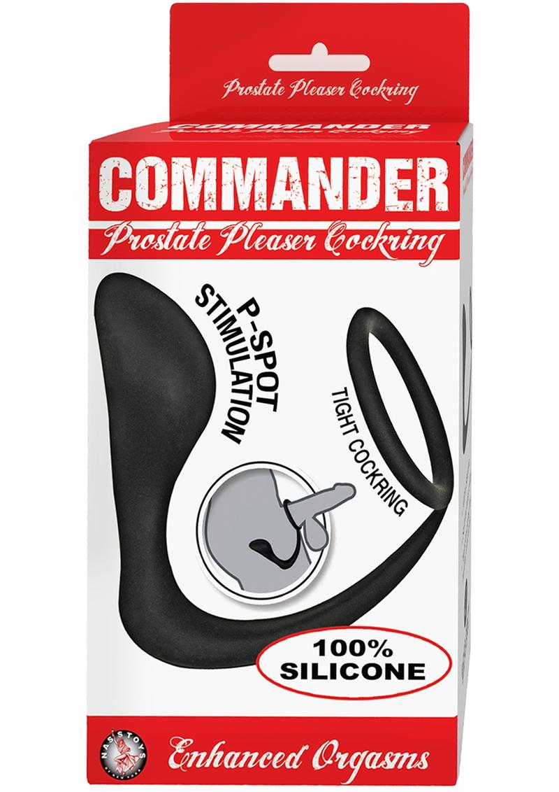 Load image into Gallery viewer, Commander Prostate Pleaser Silicone Cock Ring - Black
