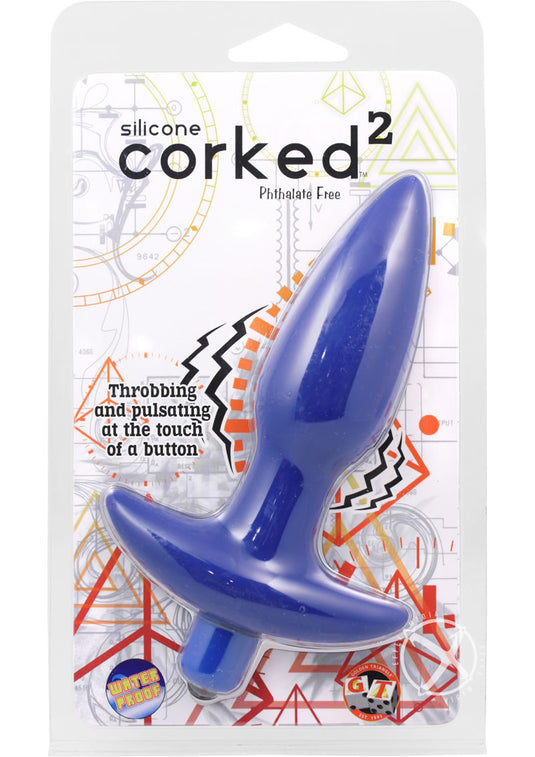 Corked 2 Silicone Anal Plug - Blue - Medium