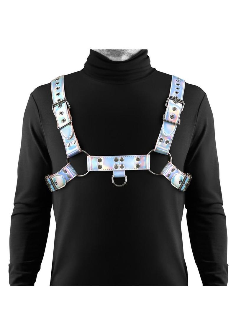 Load image into Gallery viewer, Cosmo Harness Dare Chest Harness - Multicolor/Rainbow - Large/XLarge
