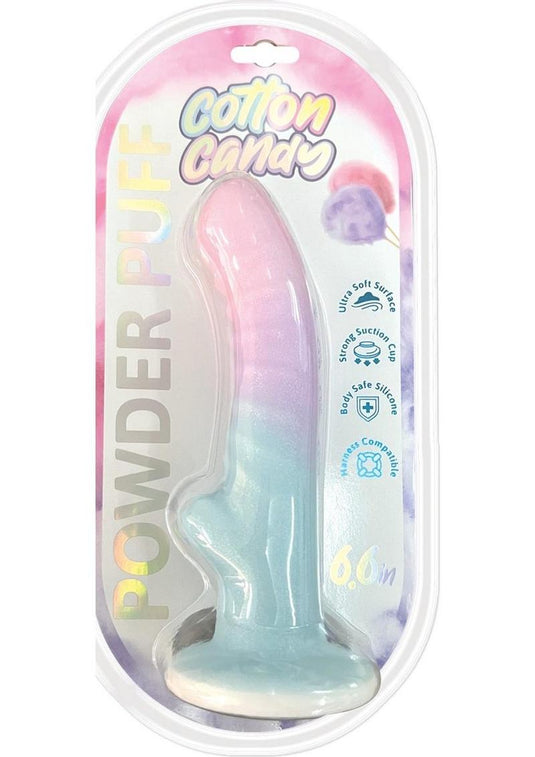 Cotton Candy Powder Puff Mini Silicone Dildo - Multicolor