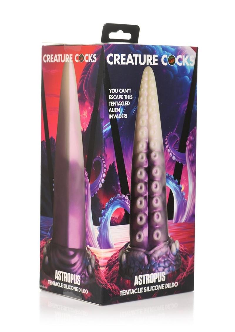 Load image into Gallery viewer, Creature Cocks Astropus Tentacle Silicone Dildo - Purple/White
