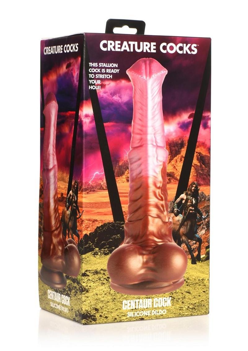 Load image into Gallery viewer, Creature Cocks Centaur Cock Silicone Dildo - Brown/Pink
