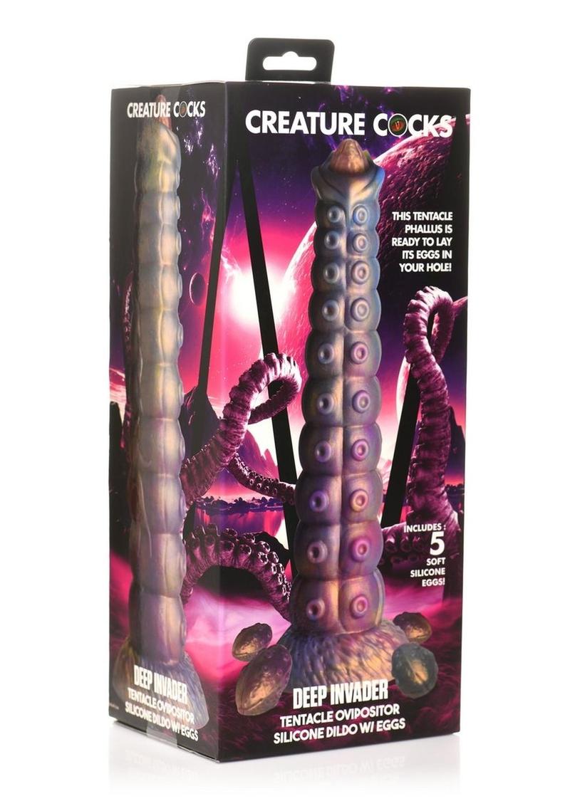 Load image into Gallery viewer, Creature Cocks Deep Invader Tentacle Ovipositor Silicone Dildo - Multicolor

