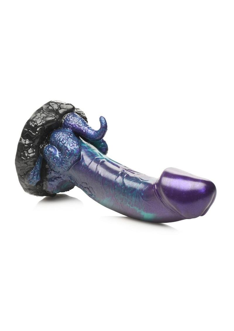 Load image into Gallery viewer, Creature Cocks Dino Dick Dinosaur Silicone Dildo - Large - Purle - Blue

