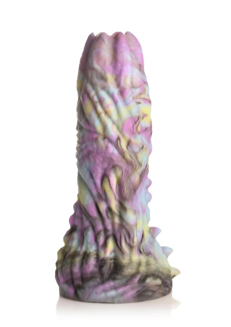 Load image into Gallery viewer, Creature Cocks Dragon Spawn Dragon Ovipositor Silicone Dildo with Eggs - Multicolor
