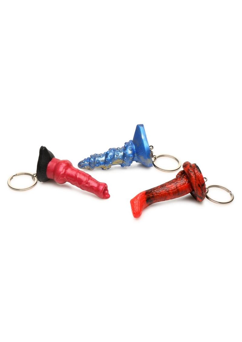 Load image into Gallery viewer, Creature Cocks King Cobra, Hell-Hound and Lord Kraken Keychain Set (3 Piece) - Assorted
