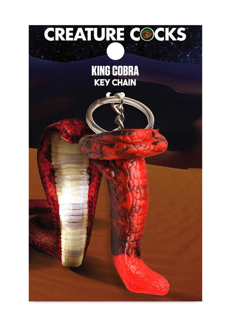 Load image into Gallery viewer, Creature Cocks King Cobra Keychain - Metal/Red
