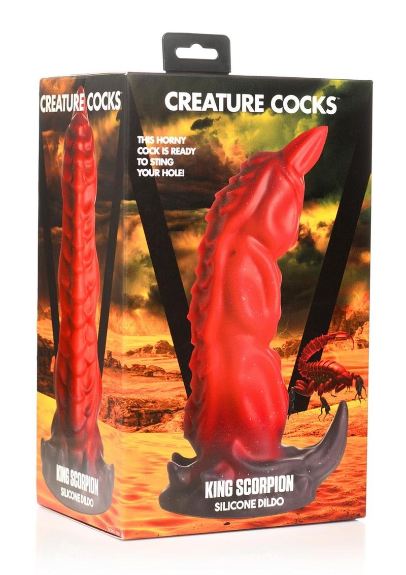 Load image into Gallery viewer, Creature Cocks King Scorpion Silicone Dildo - Black/Red
