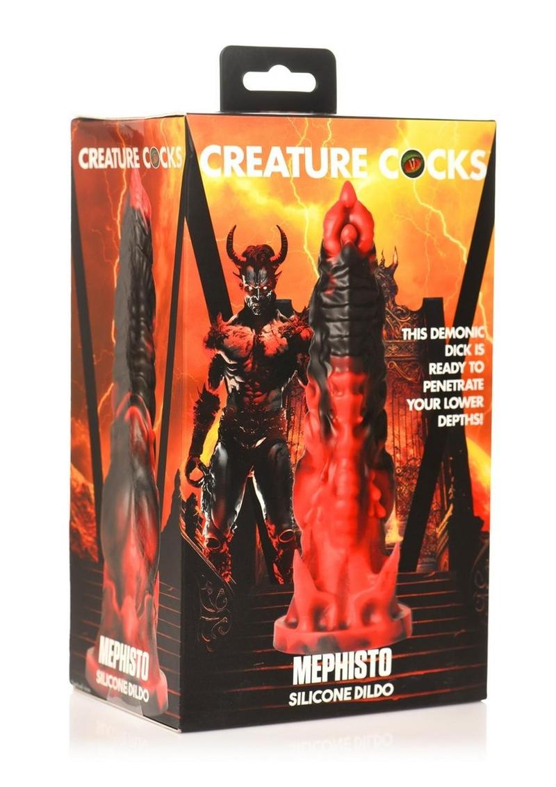 Load image into Gallery viewer, Creature Cocks Mephisto Silicone Dildo - Black/Red
