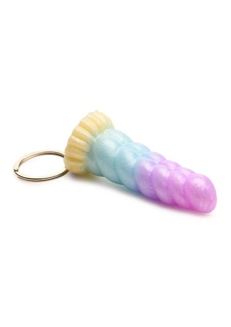 Load image into Gallery viewer, Creature Cocks Mystique Unicorn Keychain - Metal/Multicolor

