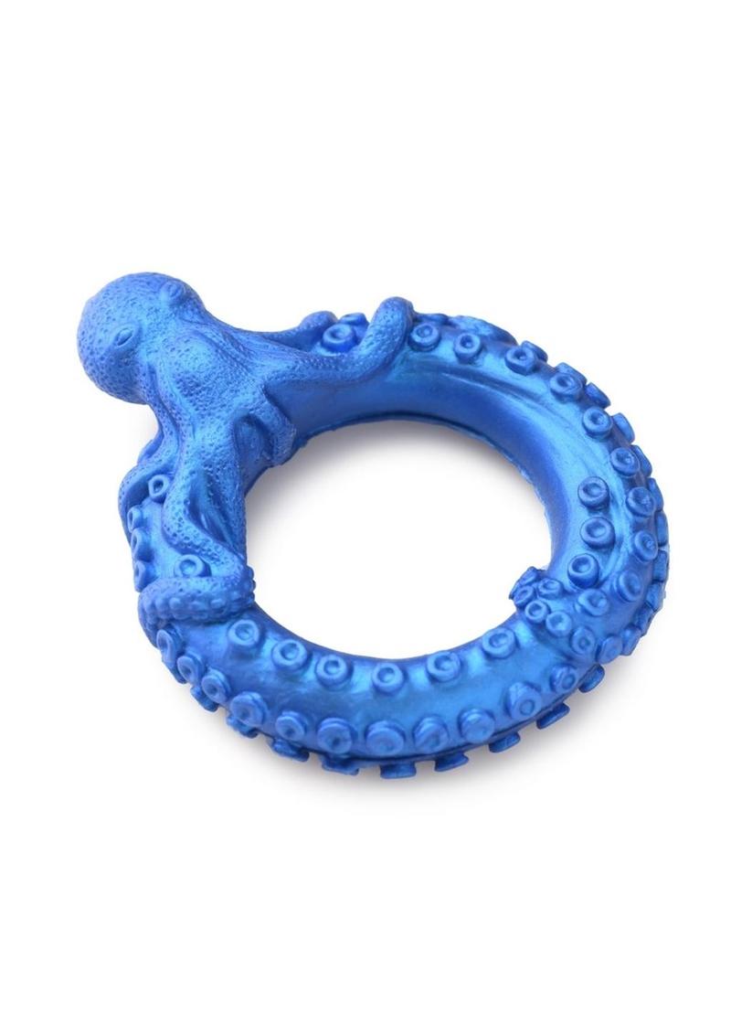 Load image into Gallery viewer, Creature Cocks Poseidon&#39;s Octo-Ring Silicone Cock Ring - Blue
