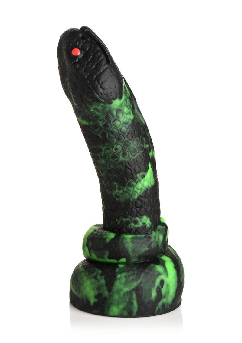 Load image into Gallery viewer, Creature Cocks Python Silicone Dildo - Black/Green/Red
