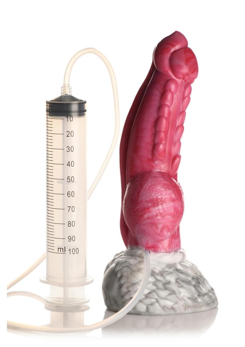 Load image into Gallery viewer, Creature Cocks Resurrector Phoenix Squirting Silicone Dildo - Red/White
