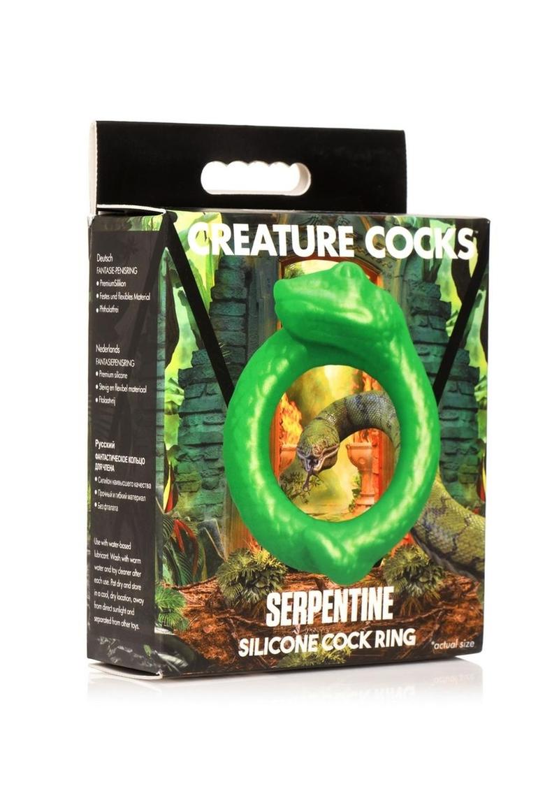 Load image into Gallery viewer, Creature Cocks Serpentine Silicone Cock Ring - Green
