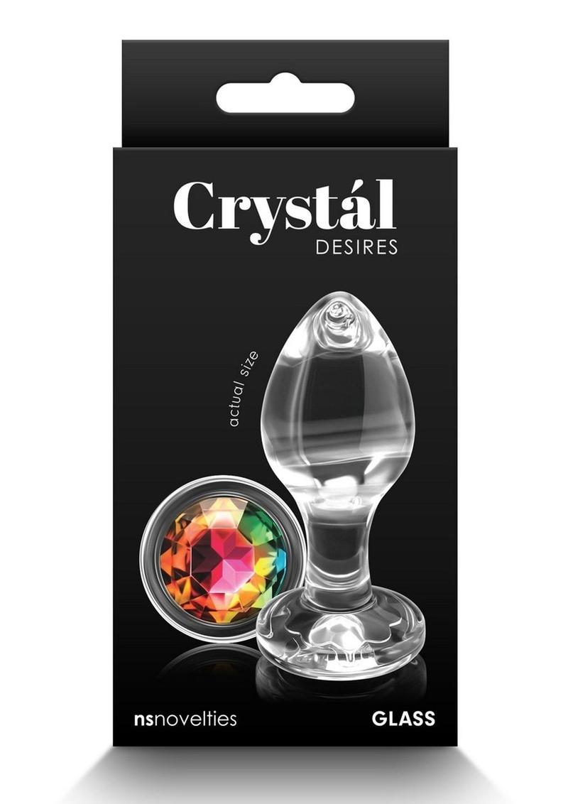 Load image into Gallery viewer, Crystal Desires Rainbow Gem Glass Anal Plugs - Multicolor - Medium
