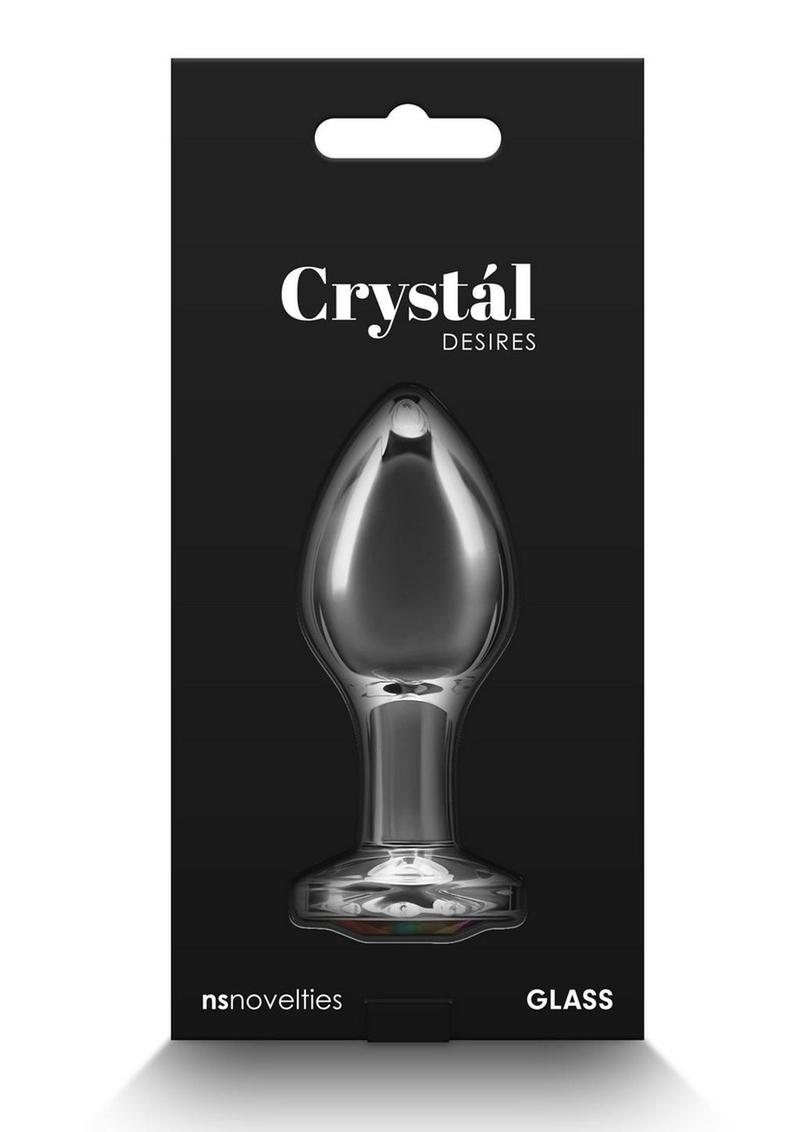 Load image into Gallery viewer, Crystal Desires Rainbow Gem Glass Anal Plugs
