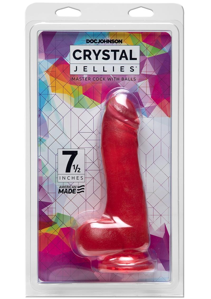 Load image into Gallery viewer, Crystal Jellies Master Dildo with Balls - Pink - 7.5in
