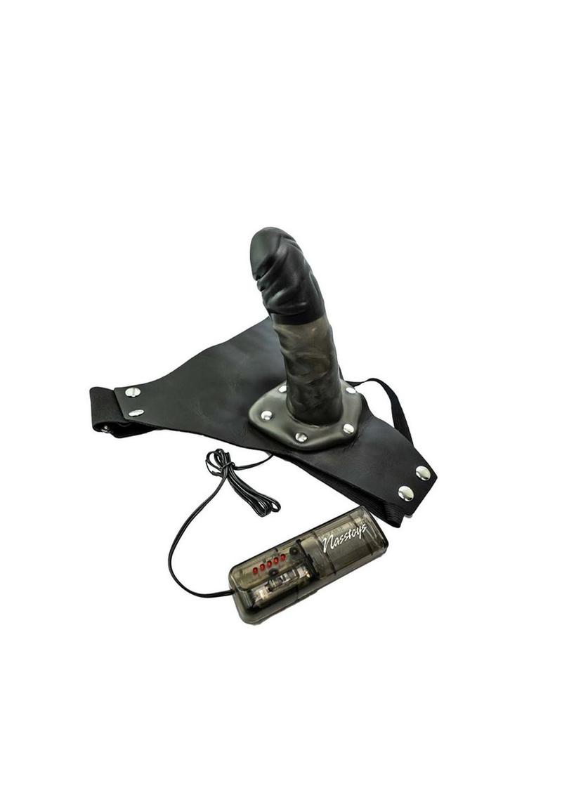 Load image into Gallery viewer, Crystal Jelly Power Cock Vibrating Strap-On Harness with Hollow Dildo
