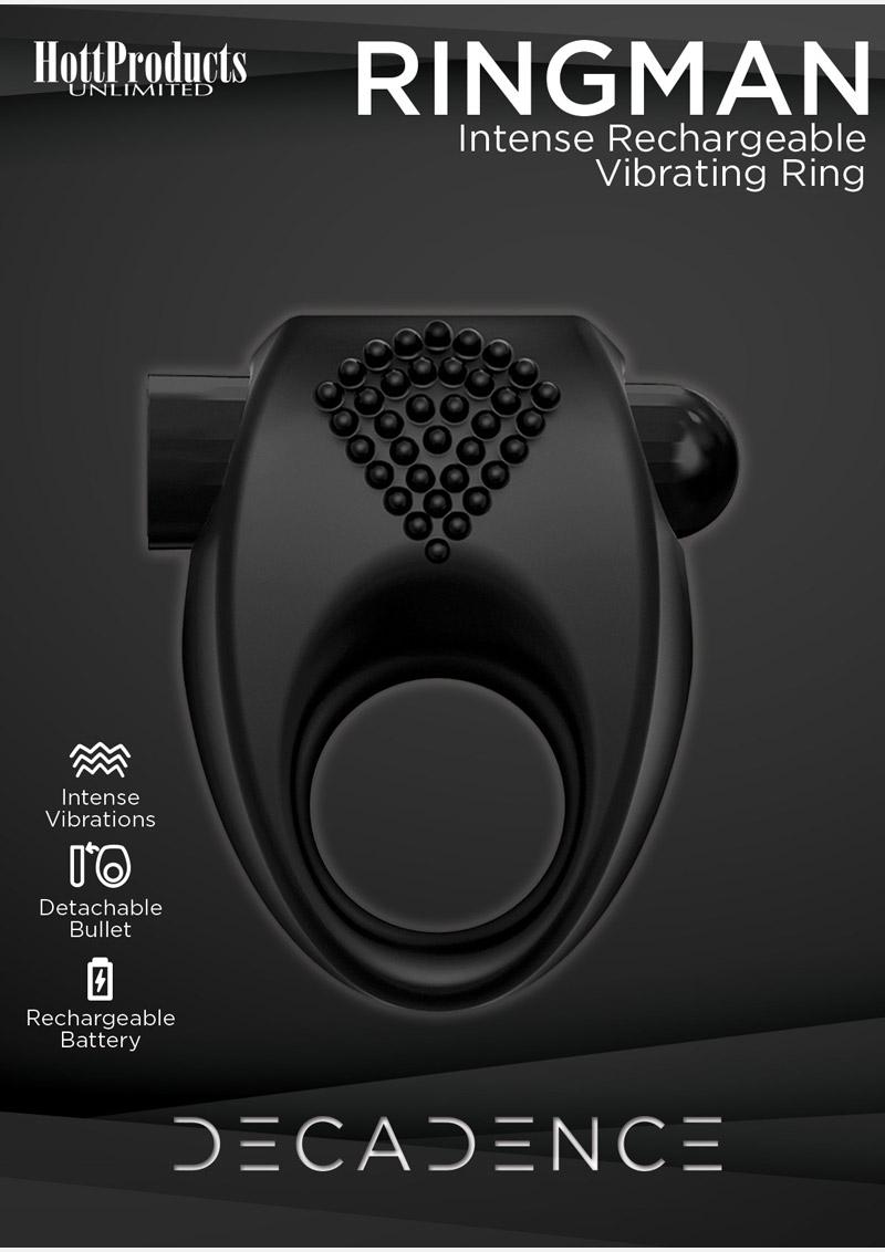 Load image into Gallery viewer, Decadence Ring Man Silicone Vibrating Cock Ring - Black
