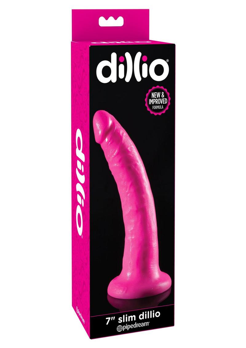 Load image into Gallery viewer, Dillio Realistic Slim Dildo - Pink - 7in
